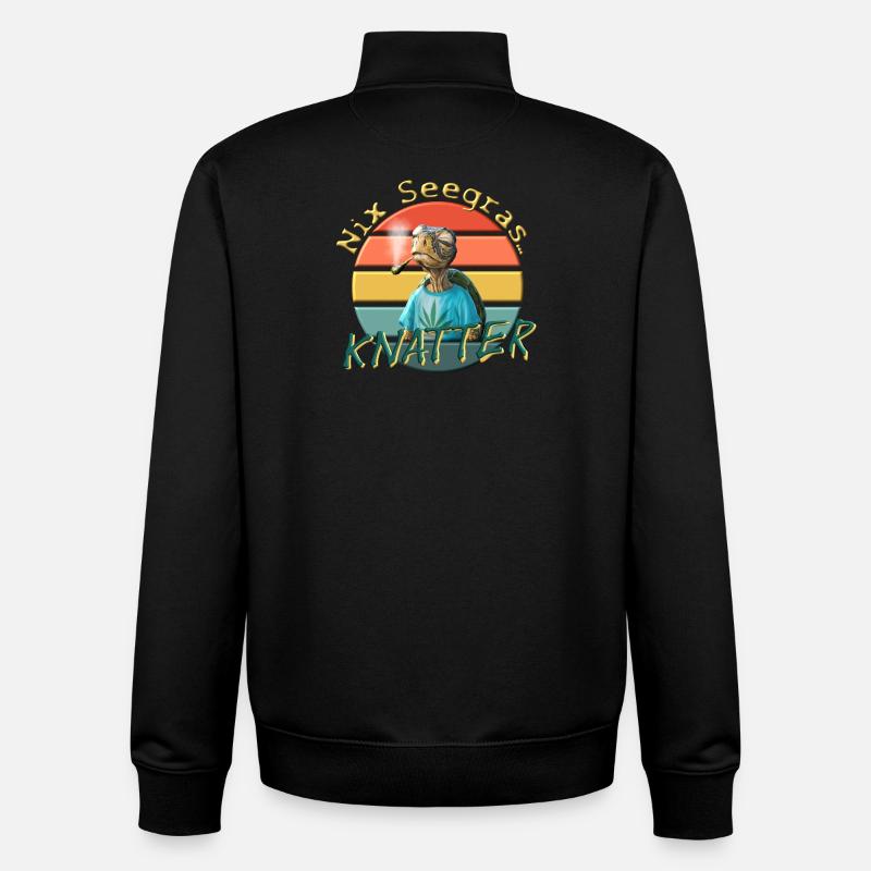 Chill Toad: Funny Rattle T-Shirt Design - Unisex Organic Zip Sweatshirt by Stanley/Stella - black