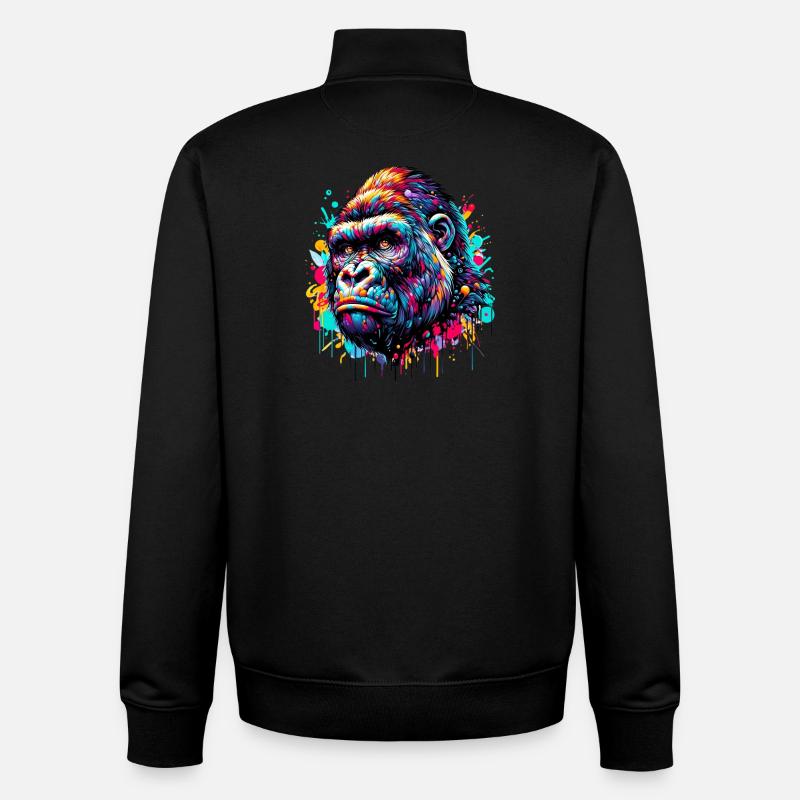 Gorilla - Unisex Organic Zip Sweatshirt von Stanley/Stella - Schwarz