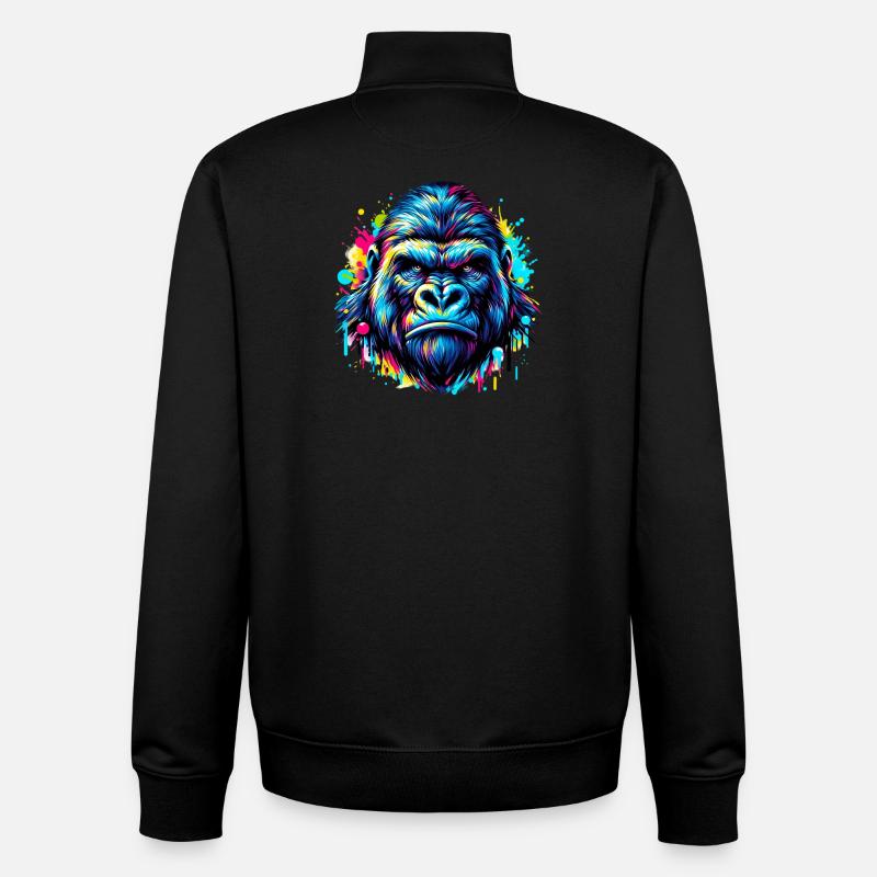 Gorilla - Unisex Organic Zip Sweatshirt by Stanley/Stella - black