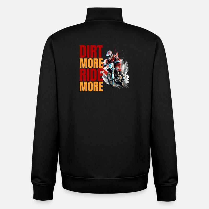 Dirt More - Ride More - Unisex Organic Zip Sweatshirt von Stanley/Stella - Schwarz