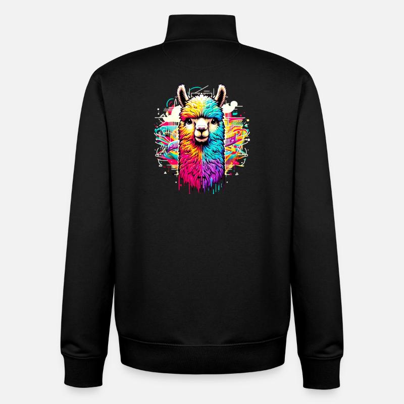 Alpaga - Sweat zippé unisexe en coton bio Stanley/Stella - noir