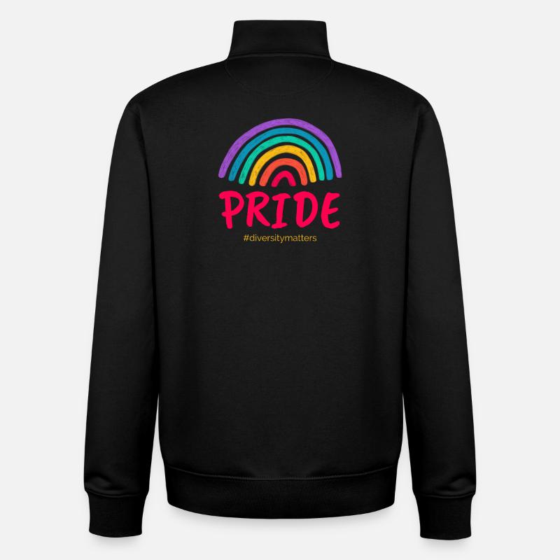 Pride rose #diversitymatters - Sweat zippé unisexe en coton bio Stanley/Stella - noir
