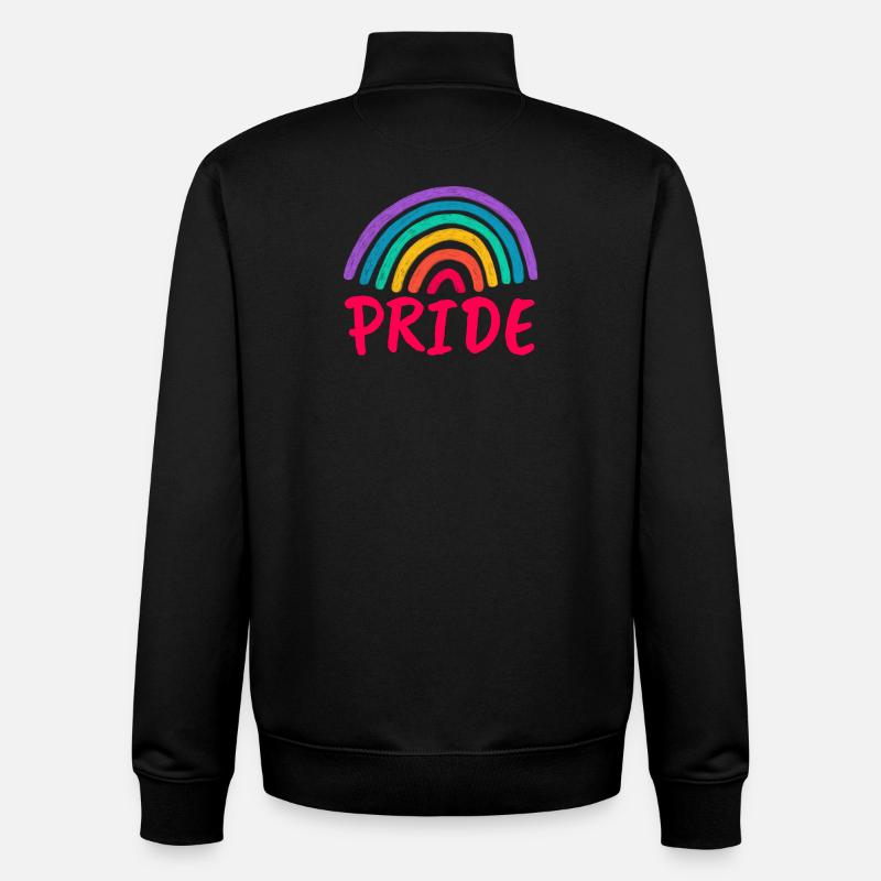 PRIDE pink - Prêt pour le mois de la fierté ! - Sweat zippé unisexe en coton bio Stanley/Stella - noir