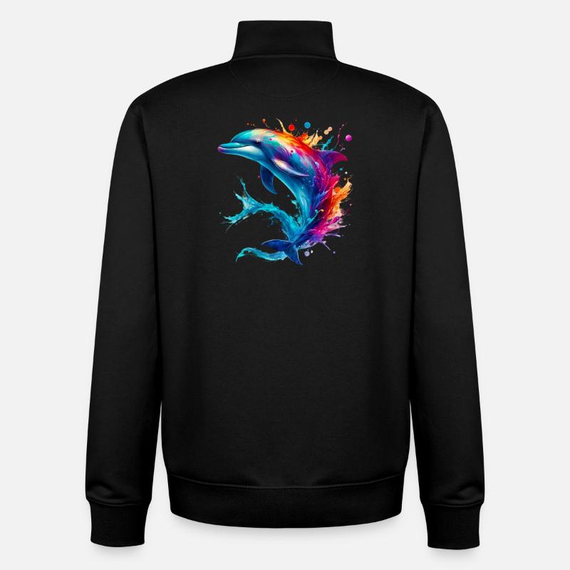 Delfin - Unisex Organic Zip Sweatshirt von Stanley/Stella - Schwarz