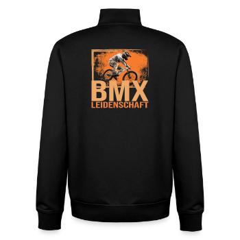BMX Leidenschaft - Unisex Organic Zip Sweatshirt von Stanley/Stella - Schwarz - Hinten - AI Model Male 185 light (185cm)