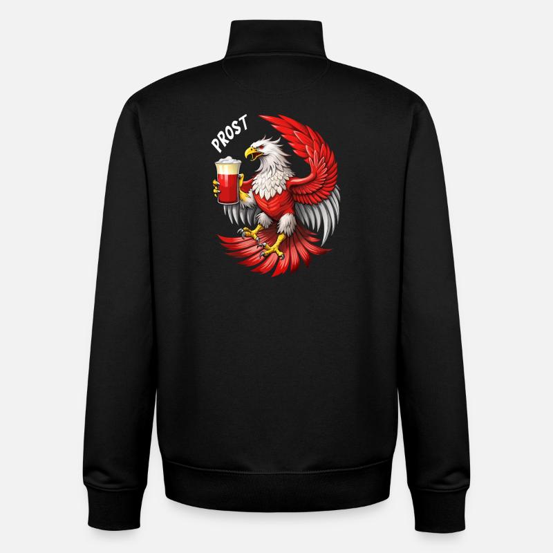 Adler mit Bier- cooles Biertrinker Design. - Unisex Organic Zip Sweatshirt von Stanley/Stella - Schwarz
