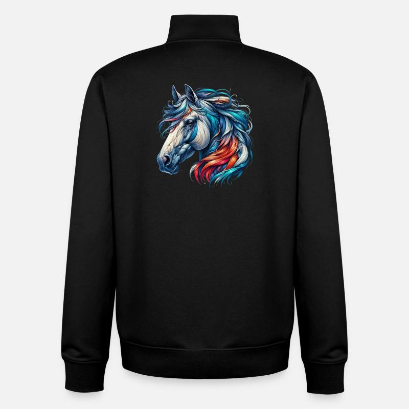 Pferd - Unisex Organic Zip Sweatshirt von Stanley/Stella - Schwarz