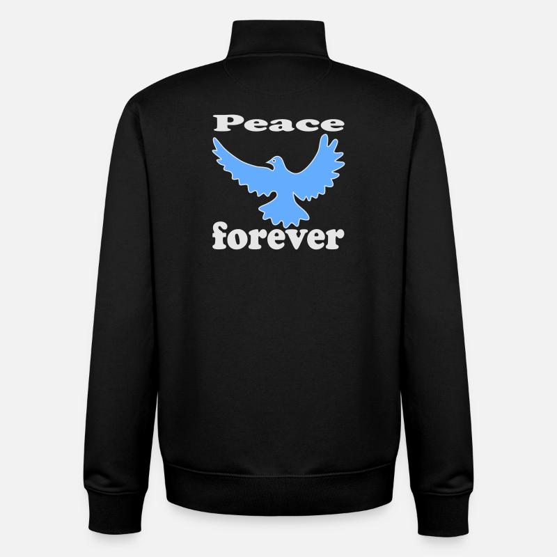 Peace Dove Bird - Unisex Organic Zip Sweatshirt by Stanley/Stella - black