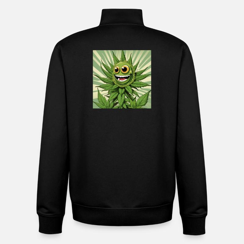 Cannabis 3 - Sweat zippé unisexe en coton bio Stanley/Stella - noir