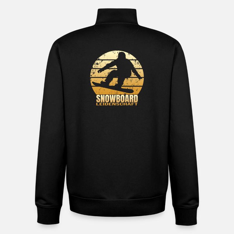 Snowboard Leidenschaft - Unisex Organic Zip Sweatshirt von Stanley/Stella - Schwarz