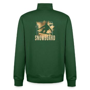 Snowboard - Unisex Organic Zip Sweatshirt von Stanley/Stella - Flaschengrün - Hinten - AI Model Male 185 dark (185cm)