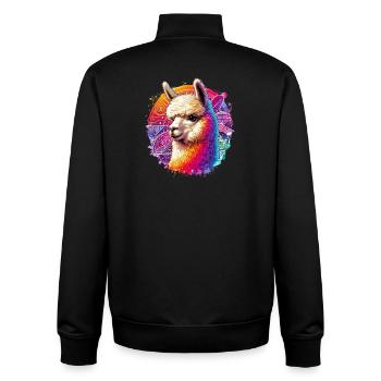 Alpaca - Unisex Organic Zip Sweatshirt by Stanley/Stella - black - Back - AI Model Male 185 light (185cm)