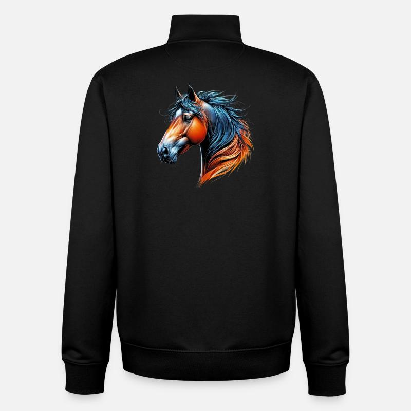 Pferd - Unisex Organic Zip Sweatshirt von Stanley/Stella - Schwarz