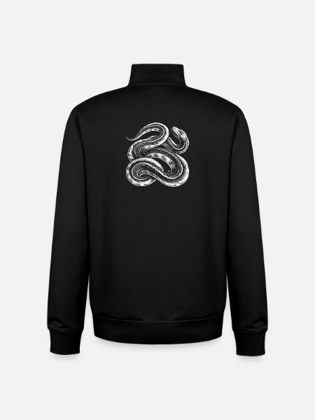 Serpent blanc entrelacé - Sweat zippé unisexe en coton bio Stanley/Stella - noir