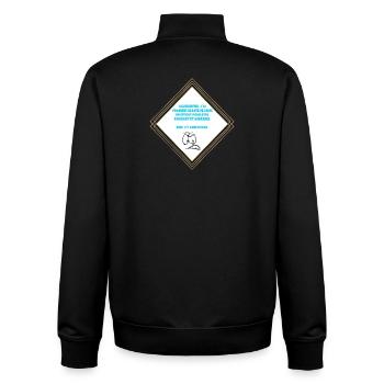 I can't - Unisex Organic Zip Sweatshirt by Stanley/Stella - black - Back - AI Model Male 185 light (185cm)