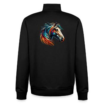 Pferd - Unisex Organic Zip Sweatshirt von Stanley/Stella - Schwarz - Hinten - AI Model Male 185 light (185cm)
