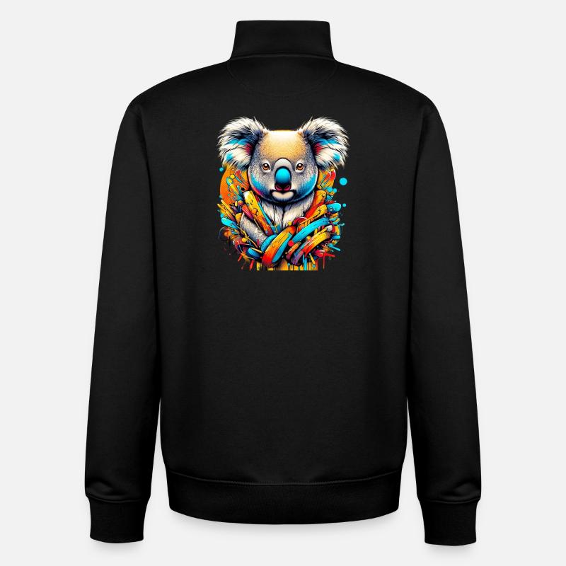 Koala - Unisex Organic Zip Sweatshirt by Stanley/Stella - black