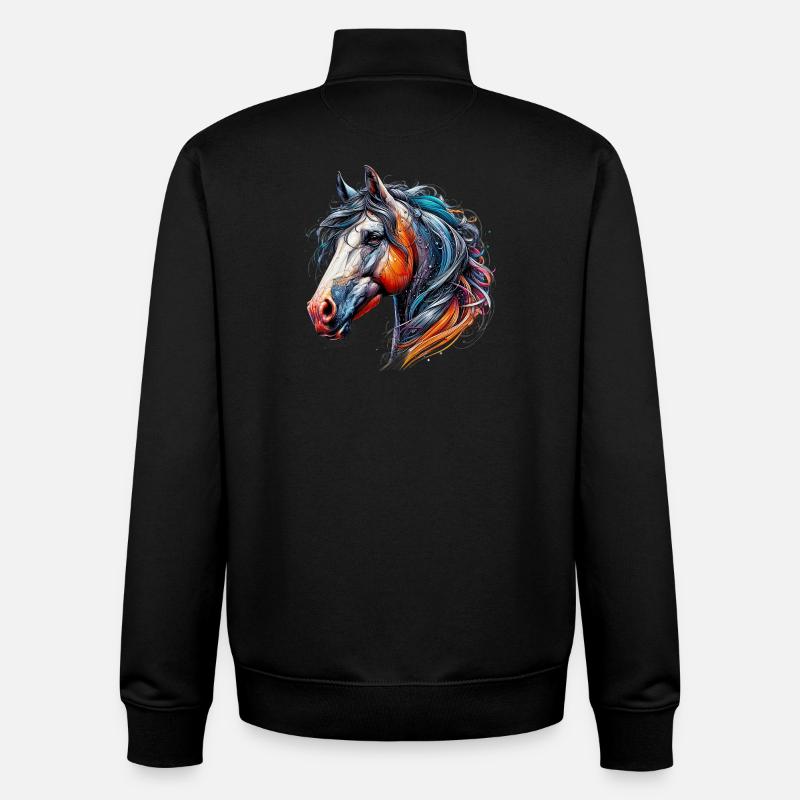 Pferd - Unisex Organic Zip Sweatshirt von Stanley/Stella - Schwarz