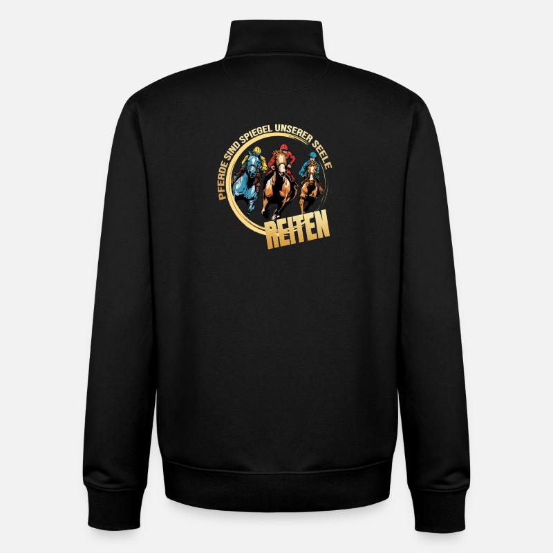 Pferde sind Spiegel unserer Seele - Unisex Organic Zip Sweatshirt von Stanley/Stella - Schwarz