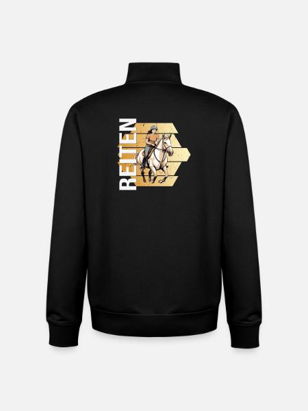 Reiten - Unisex Organic Zip Sweatshirt von Stanley/Stella - Schwarz