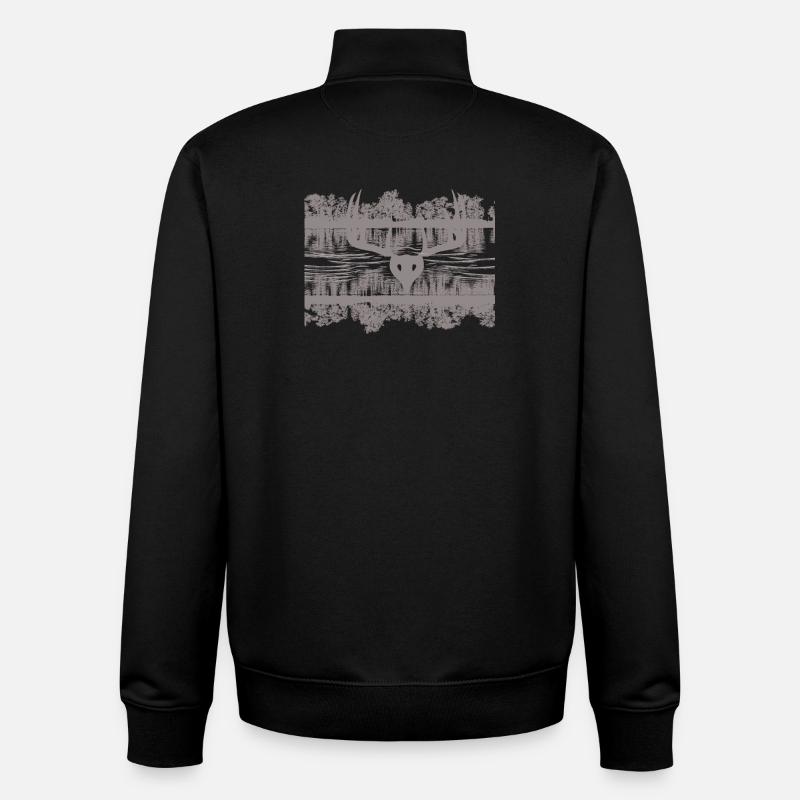 Wildlife Reflections Silhouette Design - Unisex Organic Zip Sweatshirt von Stanley/Stella - Schwarz