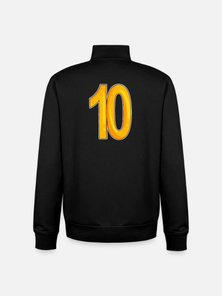 10 - dix - jaune - Sweat zippé unisexe en coton bio Stanley/Stella - noir