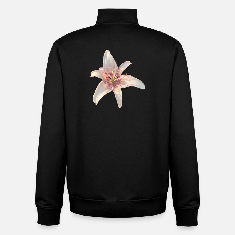 Fleur des Rosiers de Nénuphar - Sweat zippé unisexe en coton bio Stanley/Stella - noir