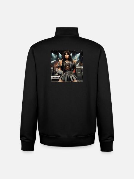Metalhead devant la scène - Sweat zippé unisexe en coton bio Stanley/Stella - noir