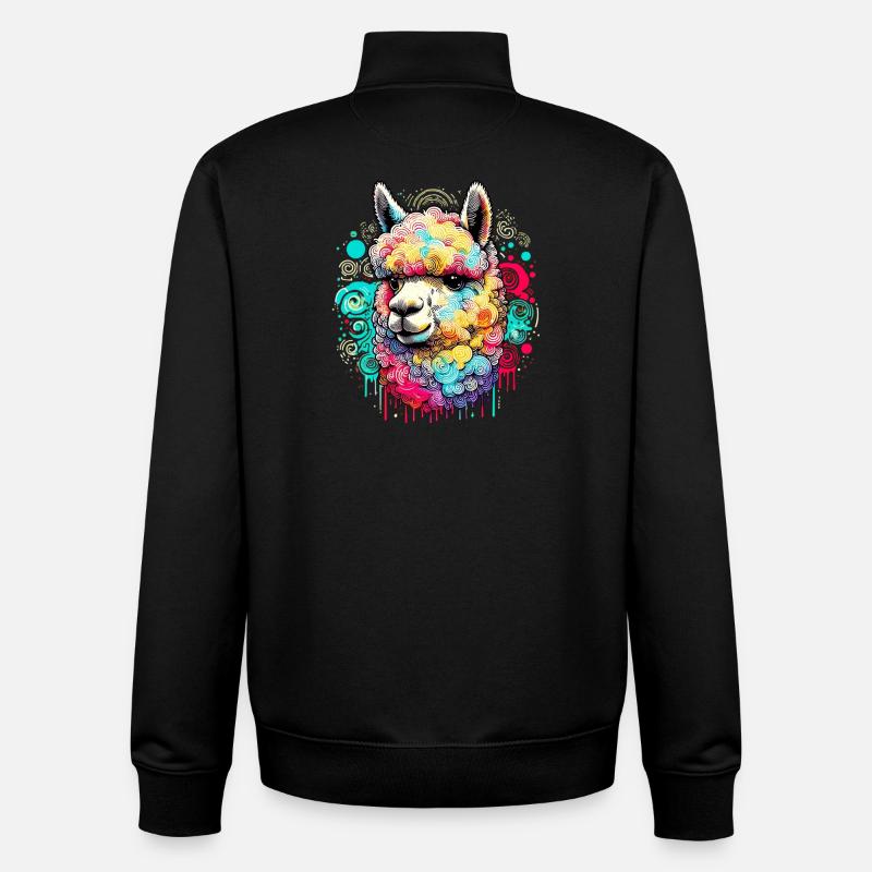 Alpaga - Sweat zippé unisexe en coton bio Stanley/Stella - noir