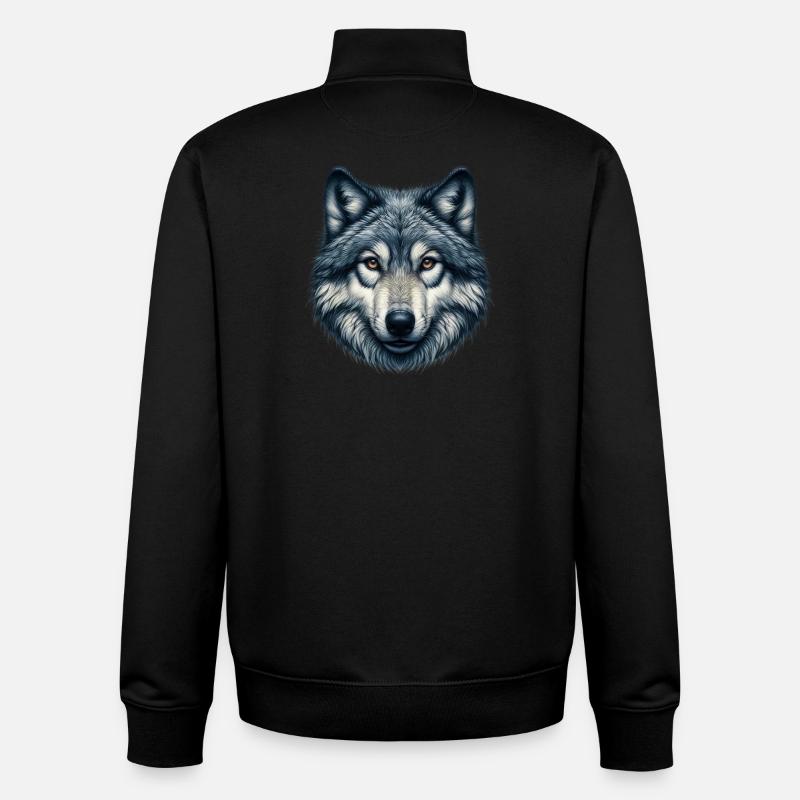 Wolf - Unisex Organic Zip Sweatshirt by Stanley/Stella - black