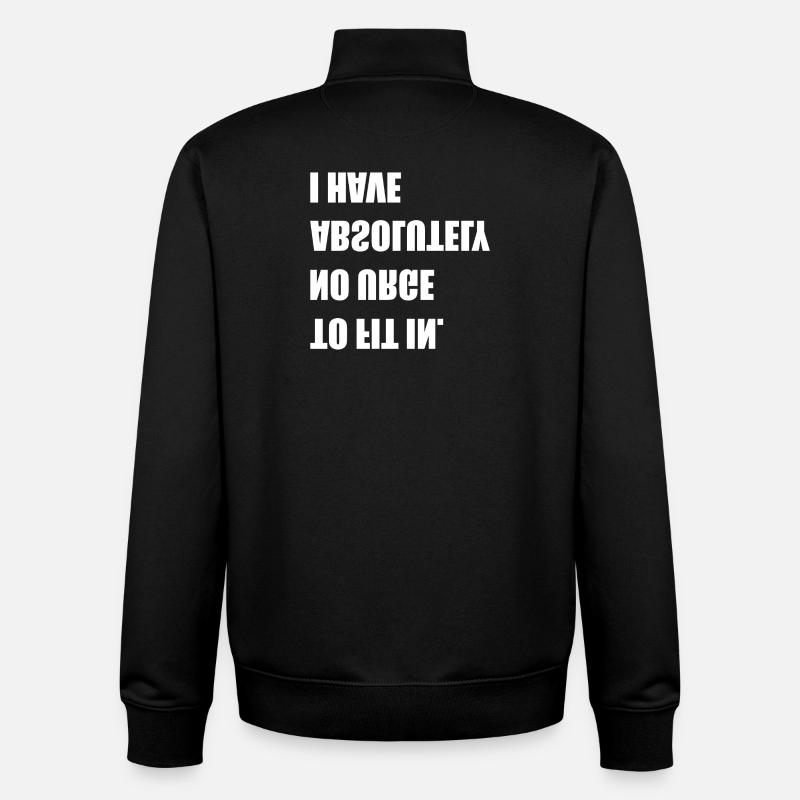 pas envie de s’intégrer - Sweat zippé unisexe en coton bio Stanley/Stella - noir