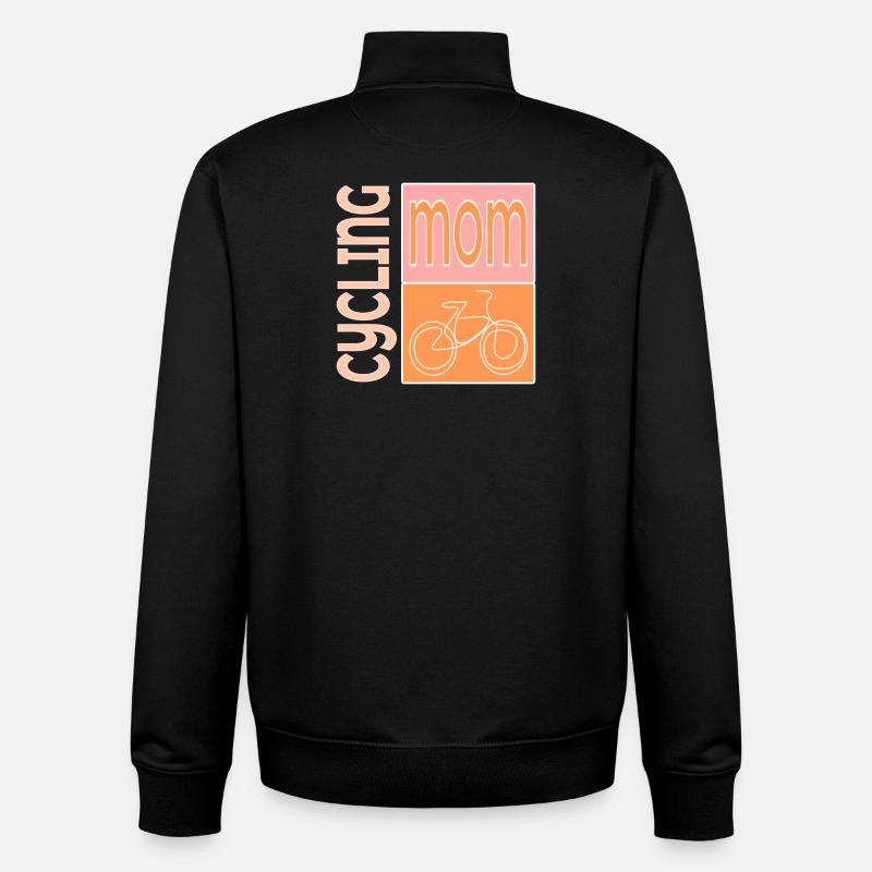 CYCLISME MAMAN VÉLO ART - Sweat zippé unisexe en coton bio Stanley/Stella - noir