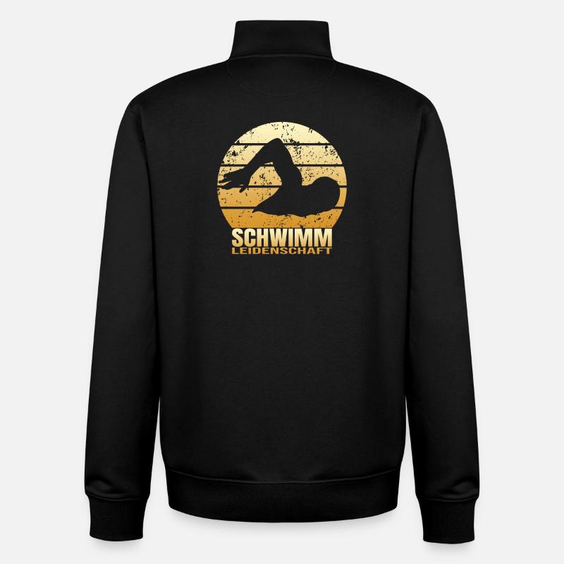 Schwimm Leidenschaft - Unisex Organic Zip Sweatshirt von Stanley/Stella - Schwarz