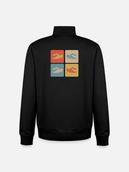 Swimming design - Unisex Organic Zip Sweatshirt by Stanley/Stella - black