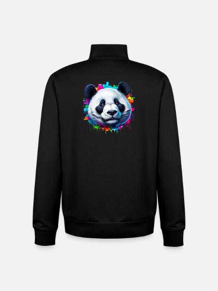 Panda - Unisex Organic Zip Sweatshirt von Stanley/Stella - Schwarz