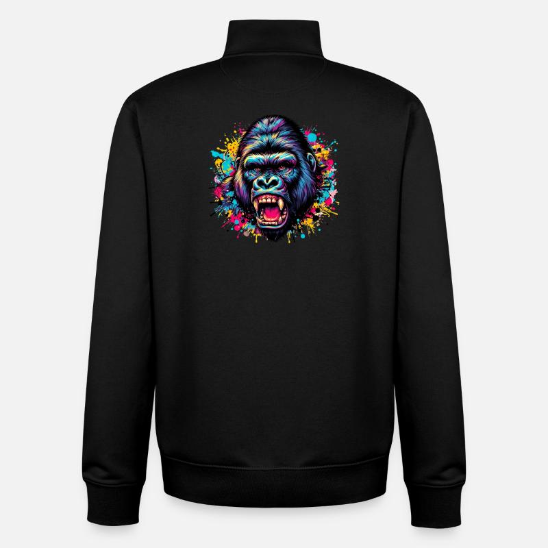 Gorilla - Unisex Organic Zip Sweatshirt von Stanley/Stella - Schwarz