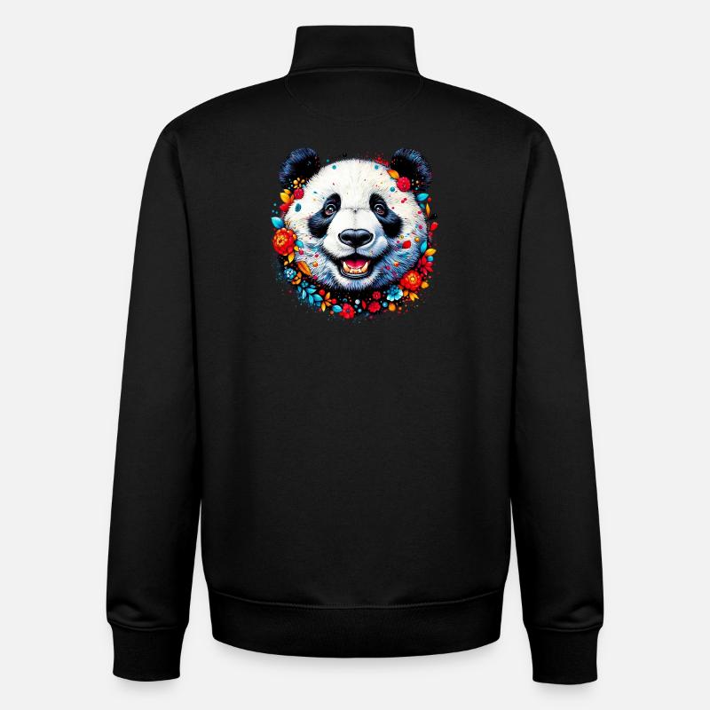 Panda - Unisex Organic Zip Sweatshirt von Stanley/Stella - Schwarz