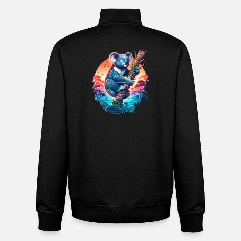 Koala - Unisex Organic Zip Sweatshirt by Stanley/Stella - black