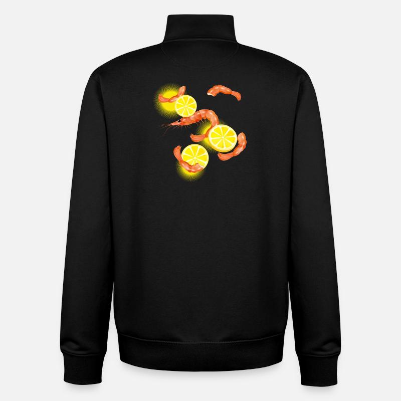 Garnelen oder Shrimps mit Zitronen Scheiben - Unisex Organic Zip Sweatshirt von Stanley/Stella - Schwarz
