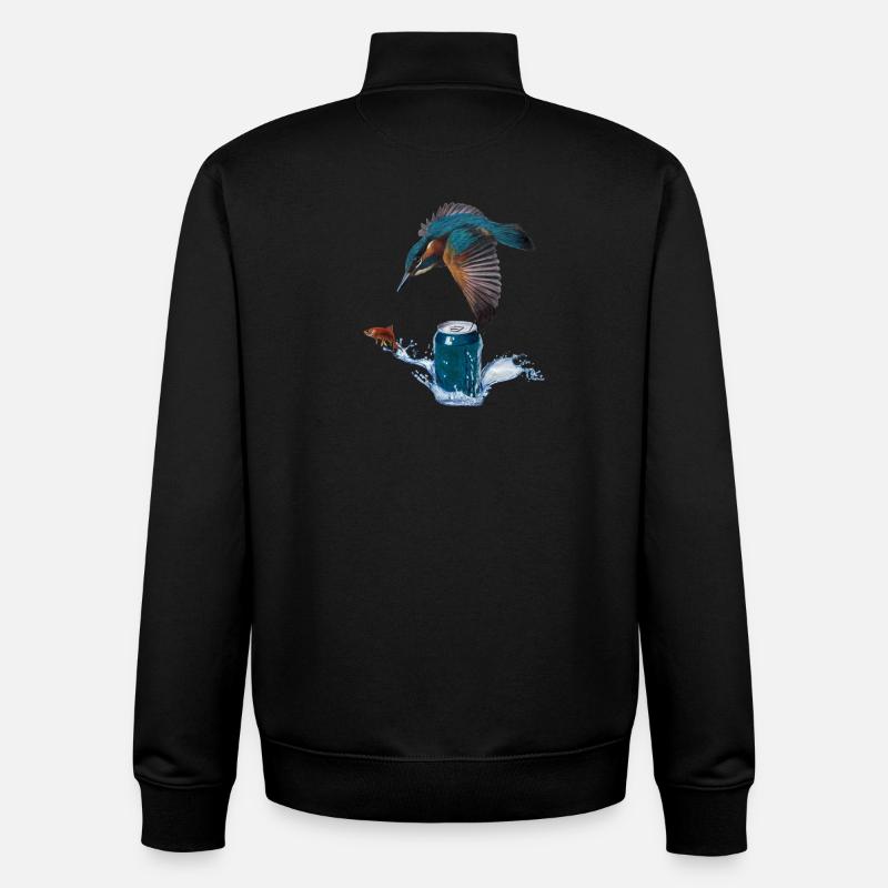 Kingfisher - Unisex Organic Zip Sweatshirt by Stanley/Stella - black