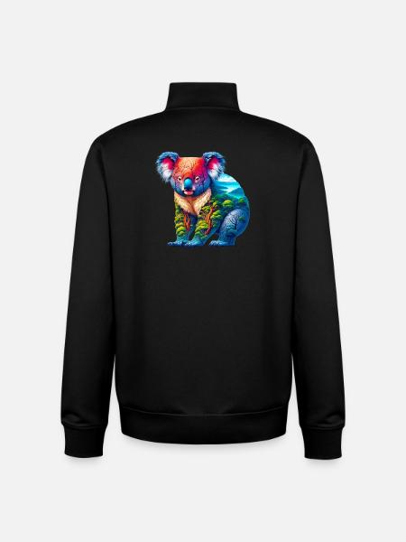 Koala - Sweat zippé unisexe en coton bio Stanley/Stella - noir