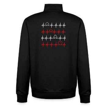 Joueurs professionnels Jeux de casino Jeux de hasard Poker Jeux d’argent - Sweat zippé unisexe en coton bio Stanley/Stella - noir - Dos - AI Model Male 185 light (185cm)