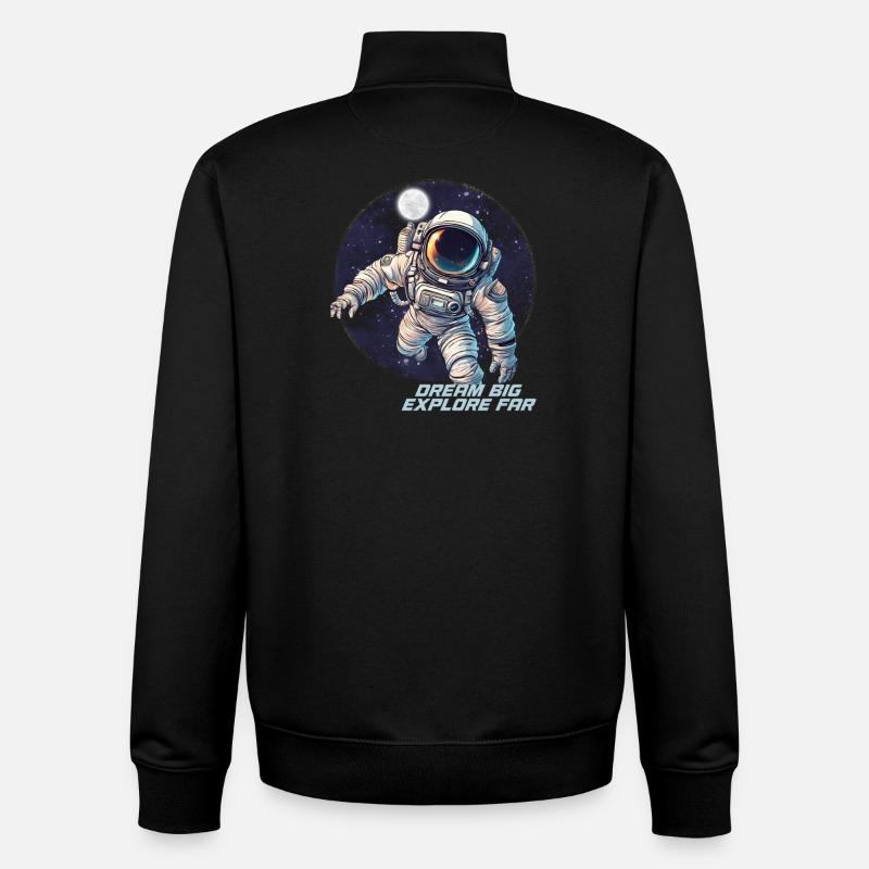 Explorez l'Univers Voyagez avec notre Astronaute! - Sweat zippé unisexe en coton bio Stanley/Stella - noir
