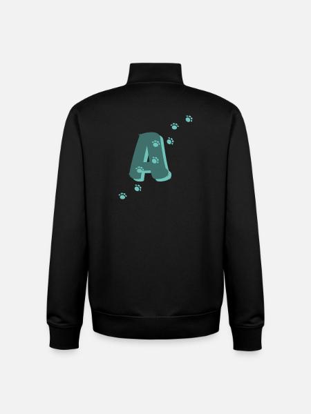 Paws Letter A - Unisex Organic Zip Sweatshirt by Stanley/Stella - black