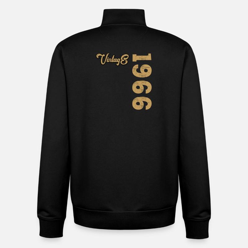 Millésime 1966 - Sweat zippé unisexe en coton bio Stanley/Stella - noir