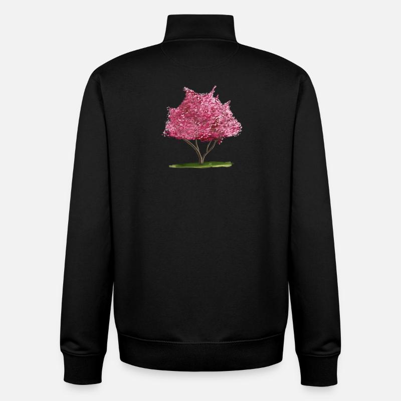 Kirsch-Sakura Rosa Blumenbaum - Unisex Organic Zip Sweatshirt von Stanley/Stella - Schwarz