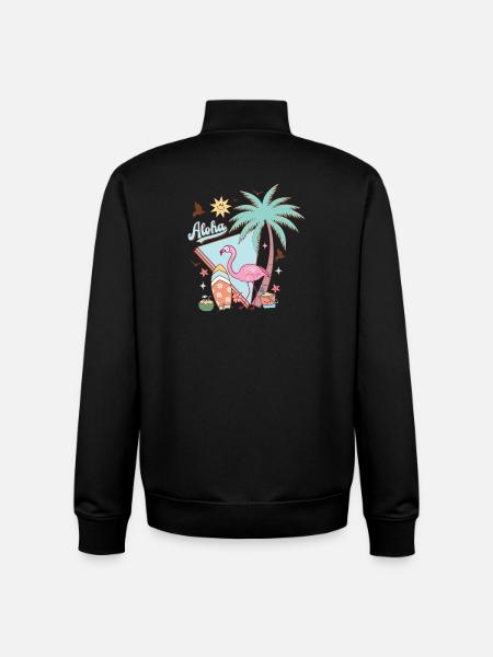 Aloha Été - Sweat zippé unisexe en coton bio Stanley/Stella - noir