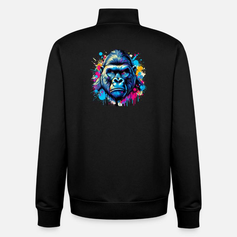 Gorilla - Unisex Organic Zip Sweatshirt by Stanley/Stella - black