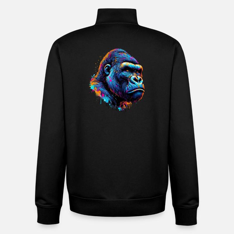 Gorilla - Unisex Organic Zip Sweatshirt by Stanley/Stella - black