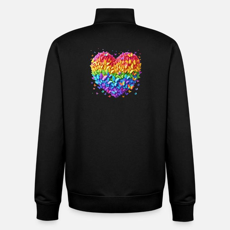Schmetterlingsherz - Unisex Organic Zip Sweatshirt von Stanley/Stella - Schwarz